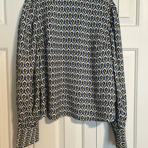 Cupcakes & Cashmere Blue and Yellow Blouse